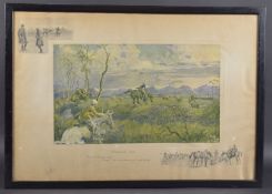 SNAFFLES 'Peshawar Vale' colour print, signed in pencil with Snaffles 