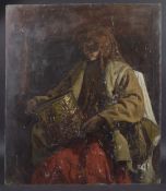 GEORGE WEISSBORT (1928 - 2013) A PORTRAIT OF AN ARAB MAN Oil on panel, unframed. 74cm x 64cm