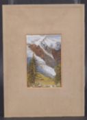 CONTINENTAL SCHOOL (19TH CENTURY) Alpine scene, watercolour and gouache, indistinctly inscribed