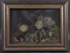 GEORGE WEISSBORT (1928 - 2013) A STILL LIFE, PEONIES Signed and dated 2010, canvas on board 32 x