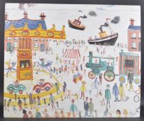 SIMEON STAFFORD (b.1956) 'A Day at the Fair, Penzance' oil on board, signed, 25