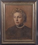 GEORGE WEISSBORT (1928 - 2013) A WOMAN WITH EARRINGS Oil on board, signed 56cm x 40cm