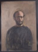 GEORGE WEISSBORT (1928 - 2013) SELF PORTRAIT Oil on board, unframed 92cm x 64cm.