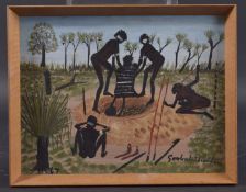 GOOBALATHALDIN (DICK ROUGHSEY) ABORIGINAL AUSTRALIAN (1924-1985) 'The Burial of the Puri Puri Man