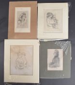 EDWARD CHARLES PRUST (1891-1978) Three studies of women, pencil sketches, signed and dated, 1936 and