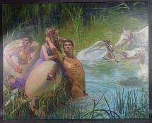 ANDRE DURAND (b.1941) Birth of Castor & Pollux (1988) oil on canvas, signed 48