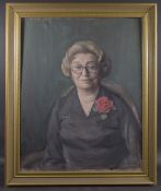 GEORGE WEISSBORT (1928 - 2013) YVONNE WEARING A RED ROSE Signed and dated '76 canvas on board,