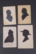 FOUR SILHOUETTE PORTRAITS (19TH / 20TH CENTURY) Unframed, 4.5