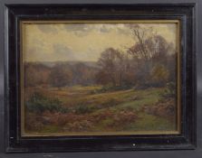 FREDERICK GOLDEN-SHORT (1863-1936) Autumnal landscape, oil on canvas, 10.25