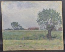 GEORGE WEISSBORT (1928 - 2013) AFTER PISSARO, TREES Oil on board unframed 60cm x 72cm