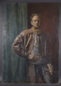 GEORGE WEISSBORT (1928 - 2013) AN EARLY SELF PORTRAIT Oil on board, unframed 130cm x 96cm