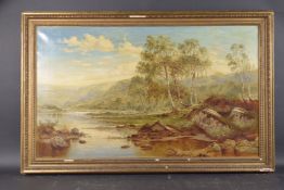 BENJAMIN WILLIAMS LEADER (1831-1923) Figures resting on a mountain lakeside, oil on canvas,