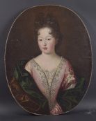 FRENCH SCHOOL (18TH CENTURY) Portrait of Francoise Marie de Bourbon oil on oval canvas, unframed