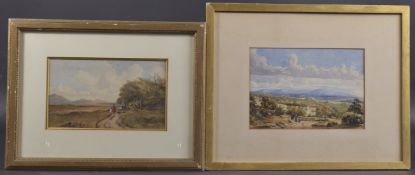 FOLLOWER OF DAVID COX Woman and child on a track, watercolour, 6