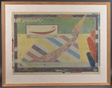 KENT JONES (b.1949) Abstract composition, colour lithographic print, signed in pencil and dated '84,