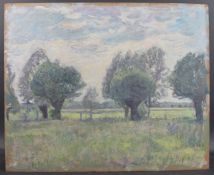 GEORGE WEISSBORT (1928 - 2013) AFTER PISSARO, TREES Oil on board, unframed 60cm x 72cm