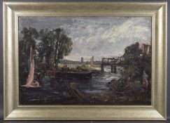 GEORGE WEISSBORT (1928 - 2013) SAILBOATS Oil on panel, framed 60cm x 90cm