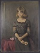 GEORGE WEISSBORT (1928 - 2013) A PORTRAIT OF A YOUNG GIRL Oil on canvas on board 120cm x 90cm