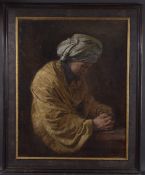 GEORGE WEISSBORT (1928 - 2013) A PORTRAIT OF KING SAUL Signed and dated, 1968, oil on board,