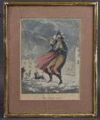 E.W (19TH CENTURY) 'A New Year's Gift', 19th century hand colour aquatint caricature of a
