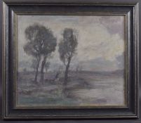 GEORGE WEISSBORT (1928 - 2013) BY THE COAST Signed, oil on board, framed 45cm x 54cm
