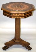 A SUPERB OCTAGONAL INLAID WORK TABLE, Attributed to RALPH TURNBULL, CIRCA. 1820, inlaid with