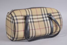 A BURBERRY BAG. 12ins high.
