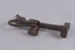 AN EARLY FORGED KNOCKER. 10ins high.