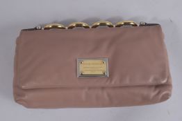 A DOLCE & GABBANA SOFT TAN LEATHER BAG, Women's Collection, with dust wrapper. 12ins high.