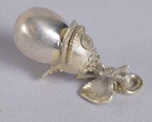 A RUSSIAN SILVER GILT HELMET AND EAGLE PENDANT.