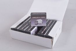 A BOX OF JEWELLERY LOUPES.
