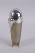 A SILVER PLATE ZEPPELIN COCKTAIL SHAKER. 10ins high.