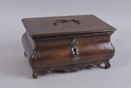 A GOOD 18TH CENTURY DUTCH BOMBE FROSTED BOX. 11.5ins wide 6ins high.