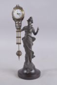 A DIANA MYSTERY CLOCK. 11ins high.