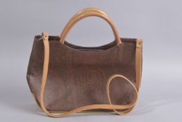 AN ETRO LEATHER BAG. 11ins high.