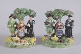 TWO STAFFORDSHIRE POTTERY GROUPS, 
