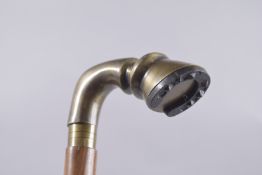 A BRONZE HORSES HEAD WALKING STICK. 272.