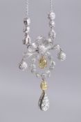 A SUPERB 18CT GOLD, YELLOW DIAMOND AND WHITE DIAMOND NECKLACE.