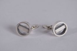 A PAIR OF .925 SILVER GEORG JENSEN CUFF LINKS