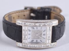 A CHOPARD DIAMOND SET WATCH, mod 13/6402-20, model 'Your Hour', bezel and lug set with baguette