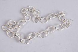 A STERLING SILVER LINK CHAIN NECKLACE.