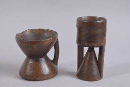 TWO EARLY TREEN SALTS.