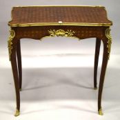 A SUPERB F. LINKE QUALITY PARQUETRY SIDE TABLE with rich ormolu mounts and shaped long frieze