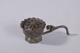A CHINESE BRONZE MINIATURE CENSER.