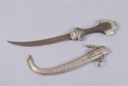 A MOROCCAN ISLAMIC KINJAL DAGGER, 44cm long.