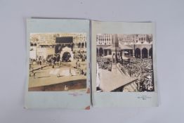 TWO 19TH CENTURY ORIGINAL PHOTOS OF MECCA BY H.A. MIZRA & SONS, DELHI, (2).