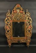 A 19TH-20TH CENTURY OTTOMAN PAINTED AND POLYCHROMED LARGE WOODEN MIRROR.