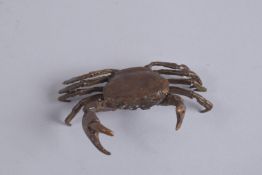A BRONZE OKIMONO OF A CRAB.
