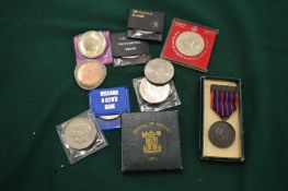 Various commemorative coins etc.
