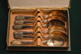 A set of six Coronation teaspoons.